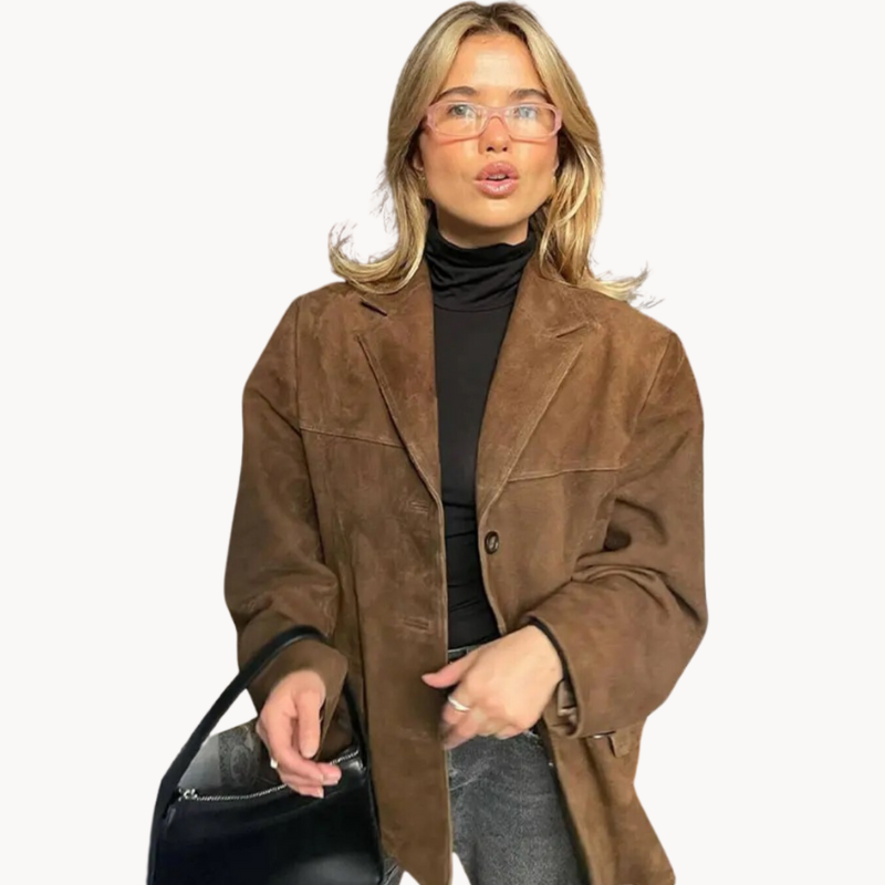 Zielinska™ | Damski blazer z zamszu