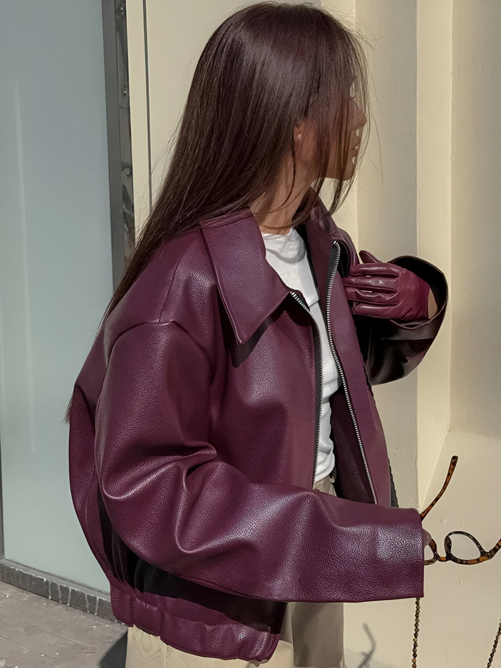 Julia™ | Skórzana bomberka