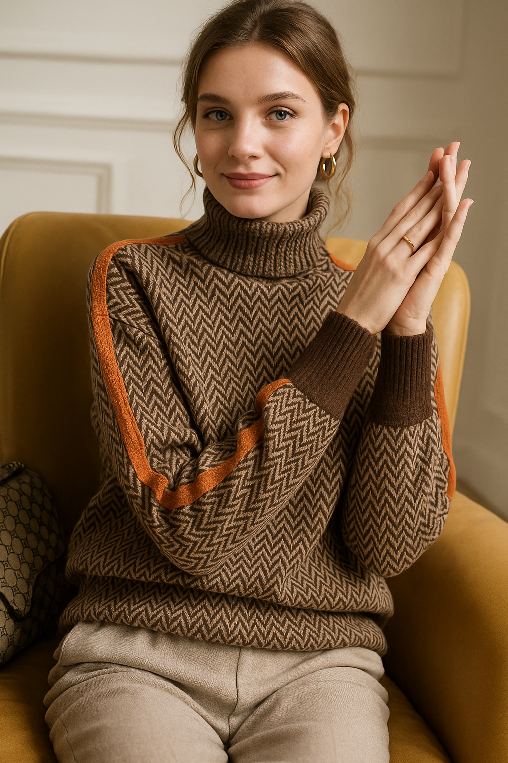 Sikora ™ | Sweter z kontrastem